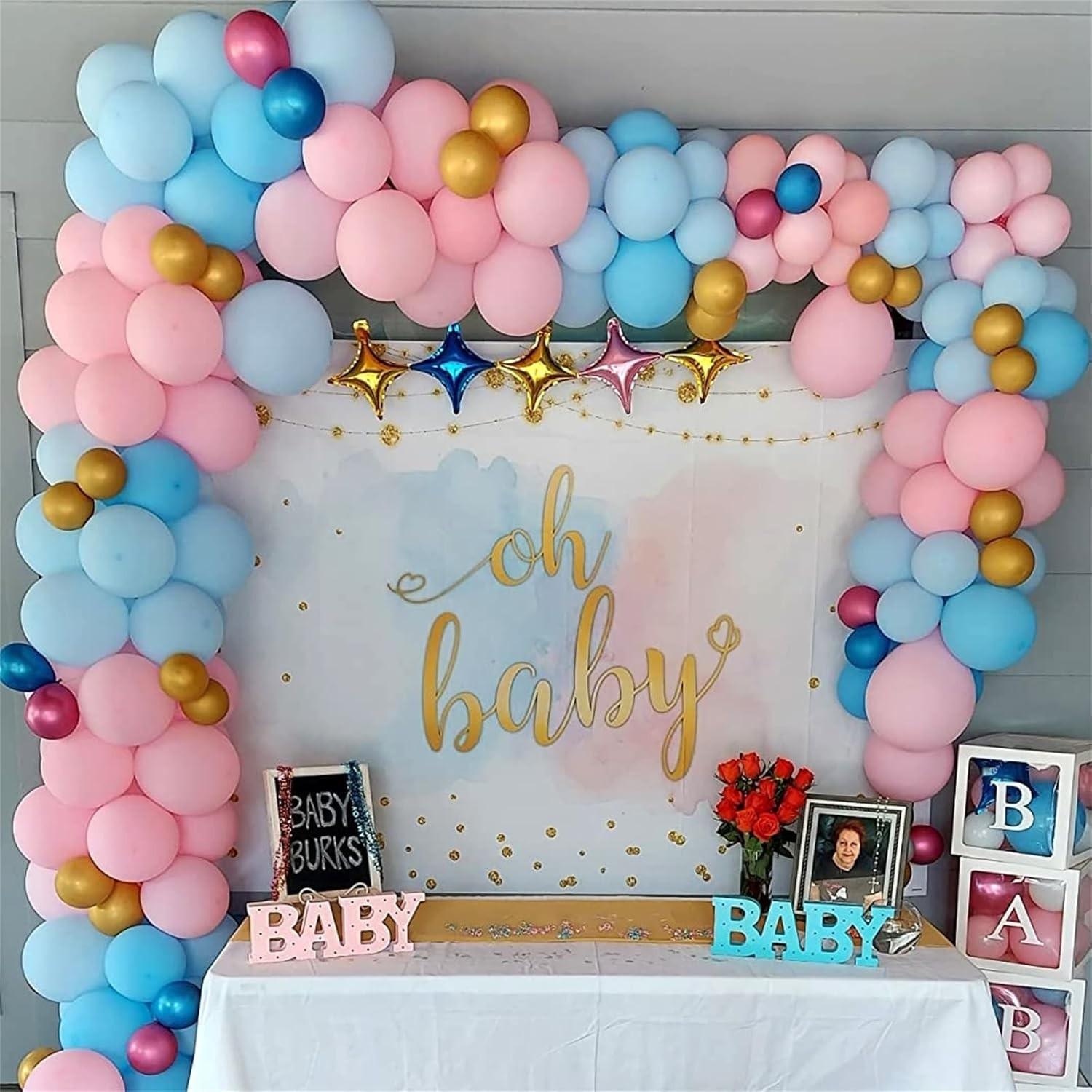 Blue Balloon Set 48 Pieces, Latex Balloons with Matching Glitter Balloons, Ideal for Gender Reveal Party, Baby Shower, Birthday Party