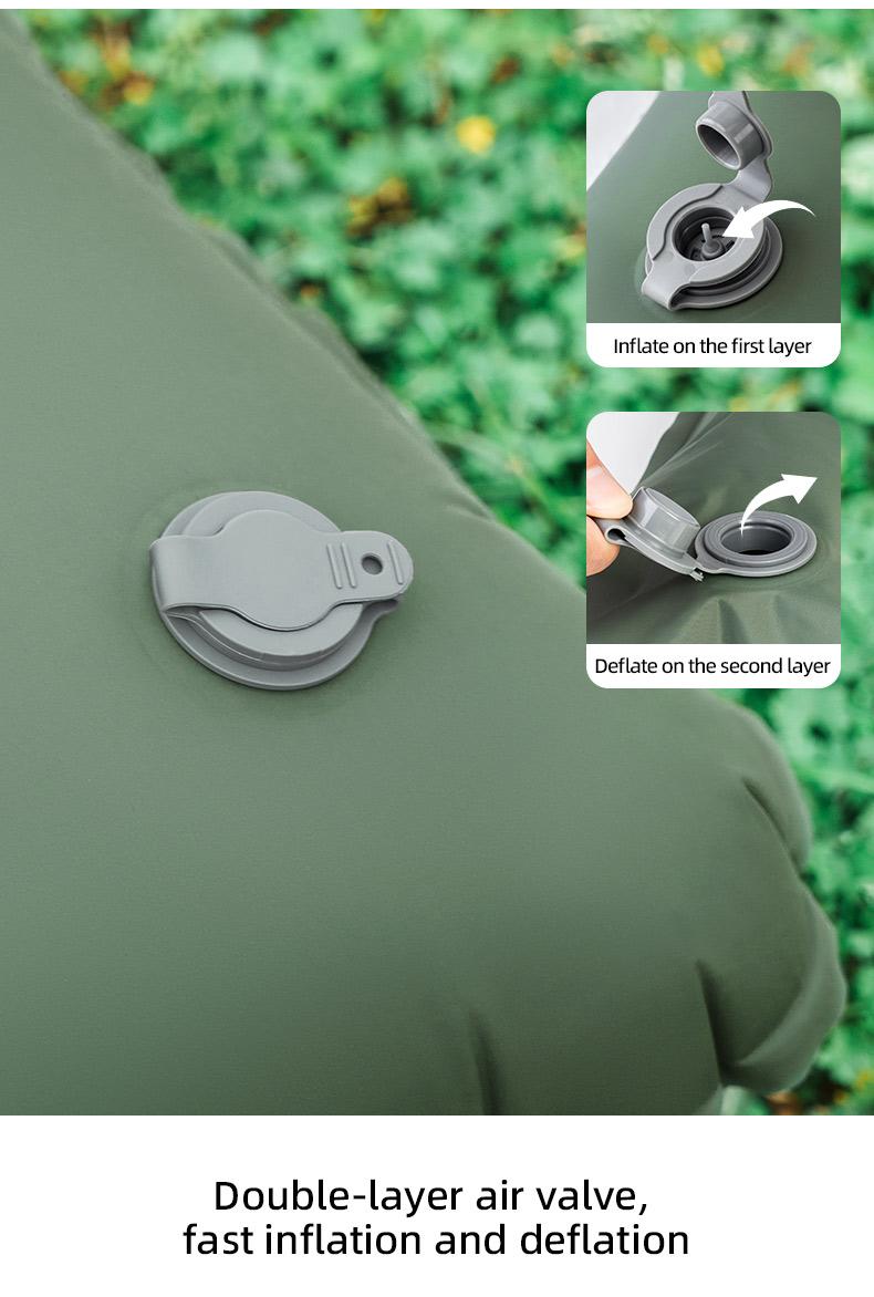 Camping Sleeping Pad Ultralight Inflator Camping Mat with Built-in Foot Pump & Pillow, Upgraded Compact Camping Air Mattress for Camping, Backpacking, Hiking