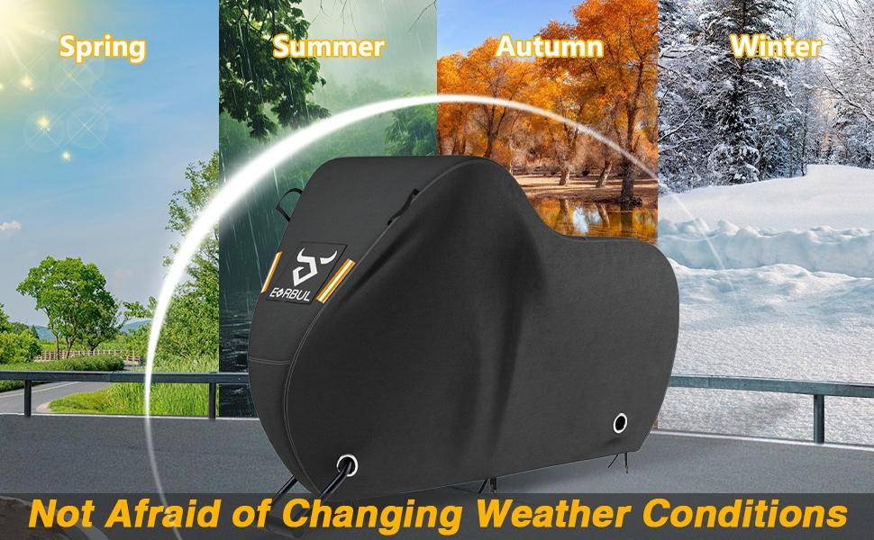 Waterproof Bicycle Cover with Windproof Buckle, Portable Handle, Indoor Outdoor Sun Protection Dust Proof, 1 Piece