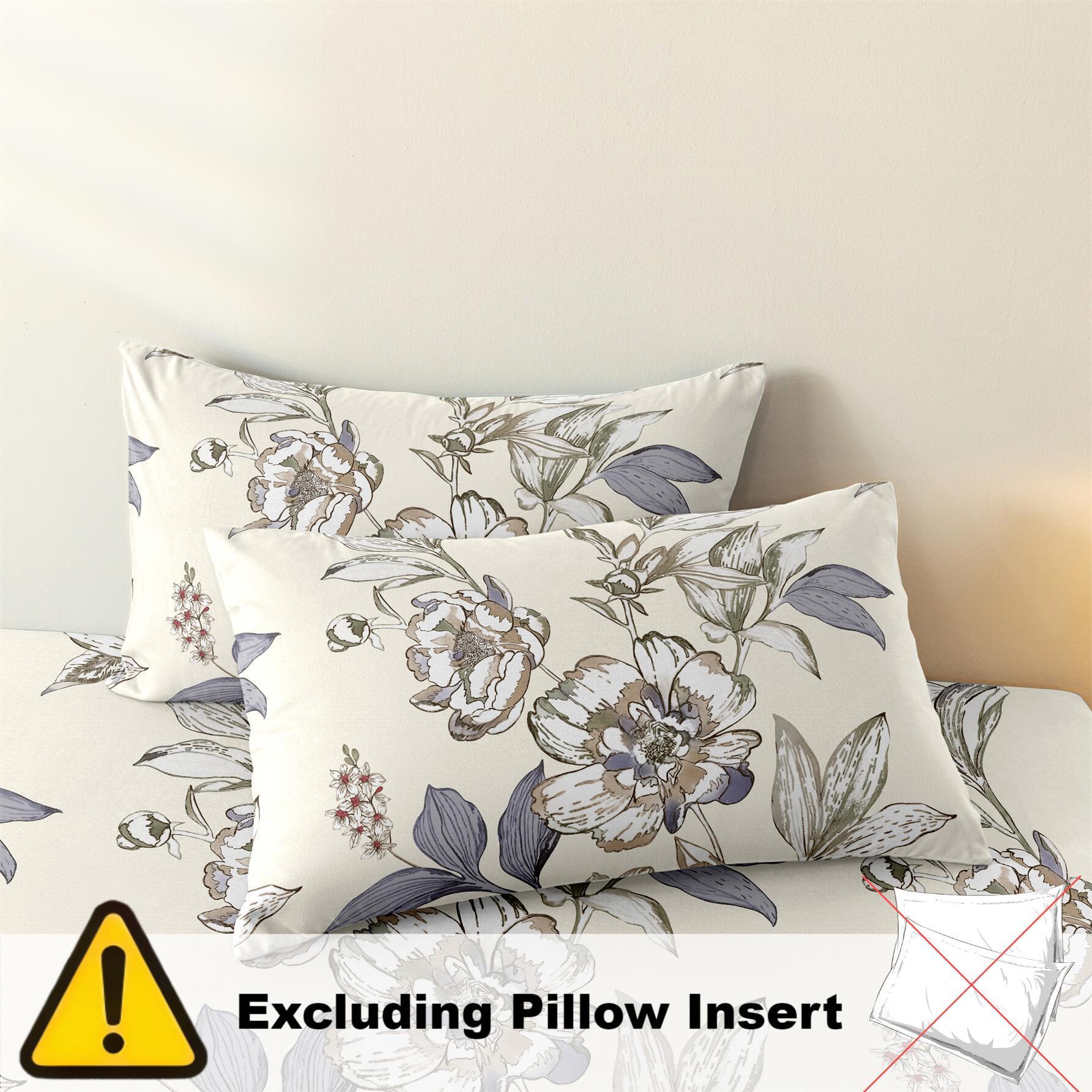 Floral Pattern Bedding Set, 3 Counts/set Including 1 Count Fitted Sheet & 2 Counts Pillowcase without Filler, Soft Comfortable Bedding Set for Bedroom, Decorative Bedsheet Sets