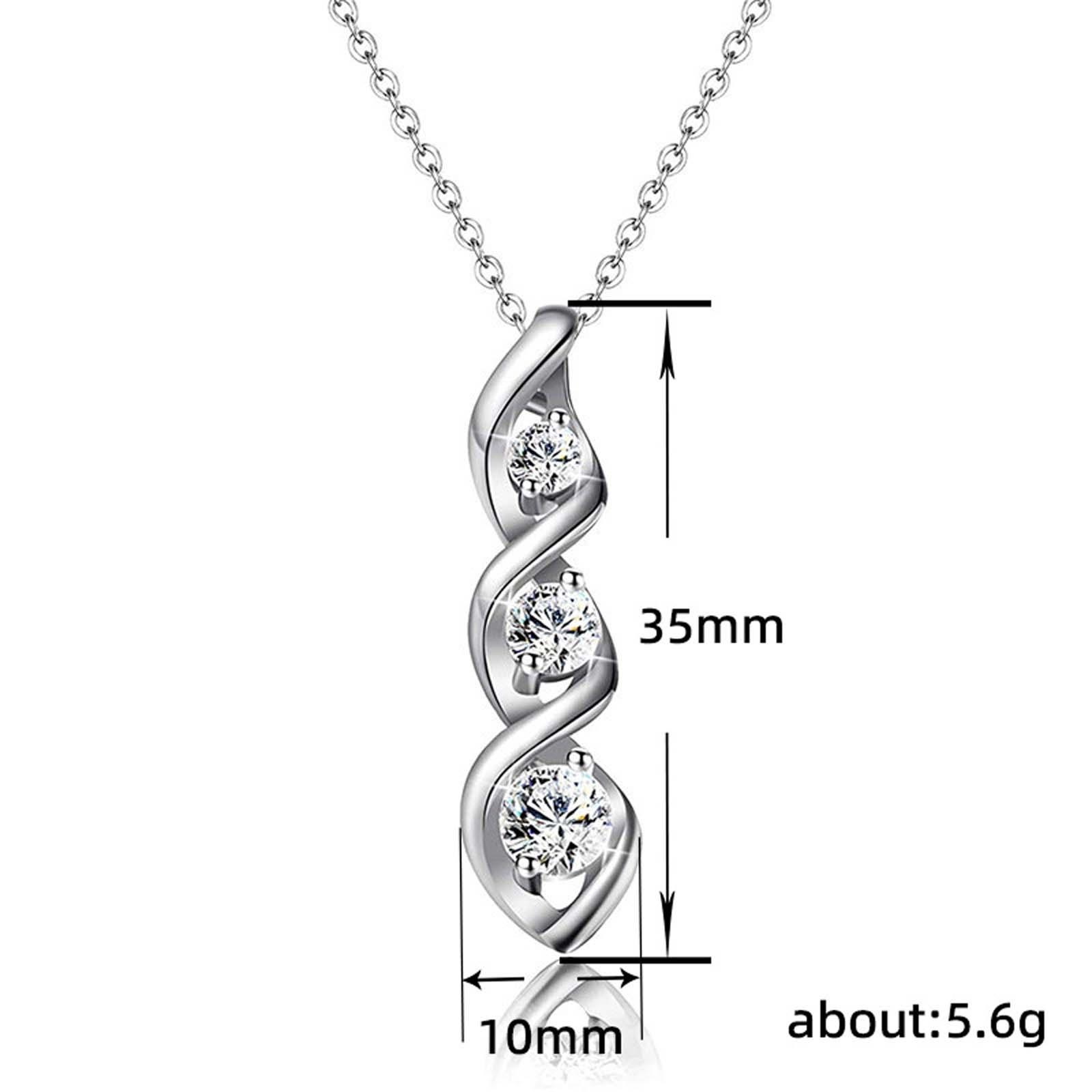 Creative zircon chemical molecule shape necklace classic spiral fashion accessories for girlfriend gifts suitable for parties and weddings