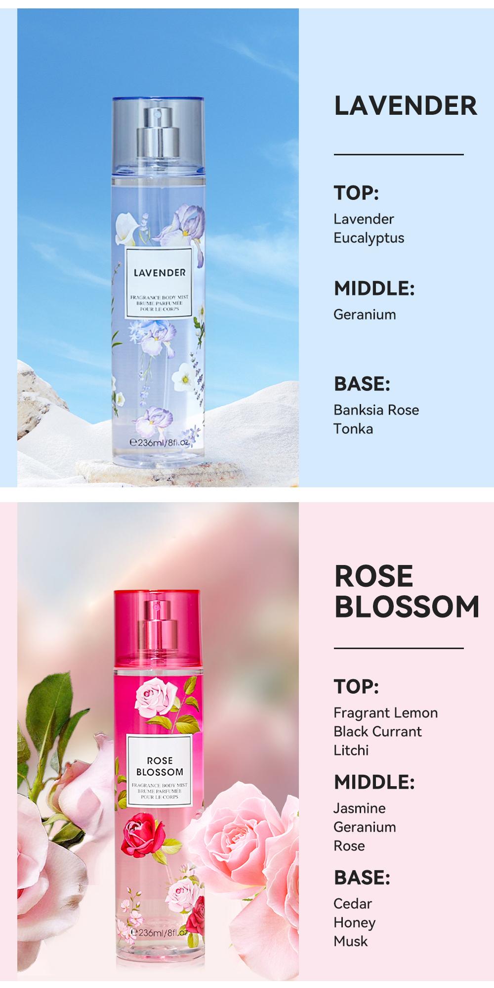 8 FL OZ Hair & Body Fragrance Mist for Women - Long-Lasting Perfume, Perfect for Dating, Parties and Gift Giving Floral Mint Scent Lightweight Scent Highly Scented