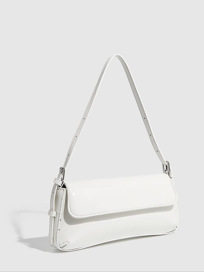 Women's Solid Color PU Leather Shoulder Bag, Fashionable Shoulder Bag for Daily Used, Casual Trendy Versatile High-quality Daily Commuting Bag, Elegant Bags