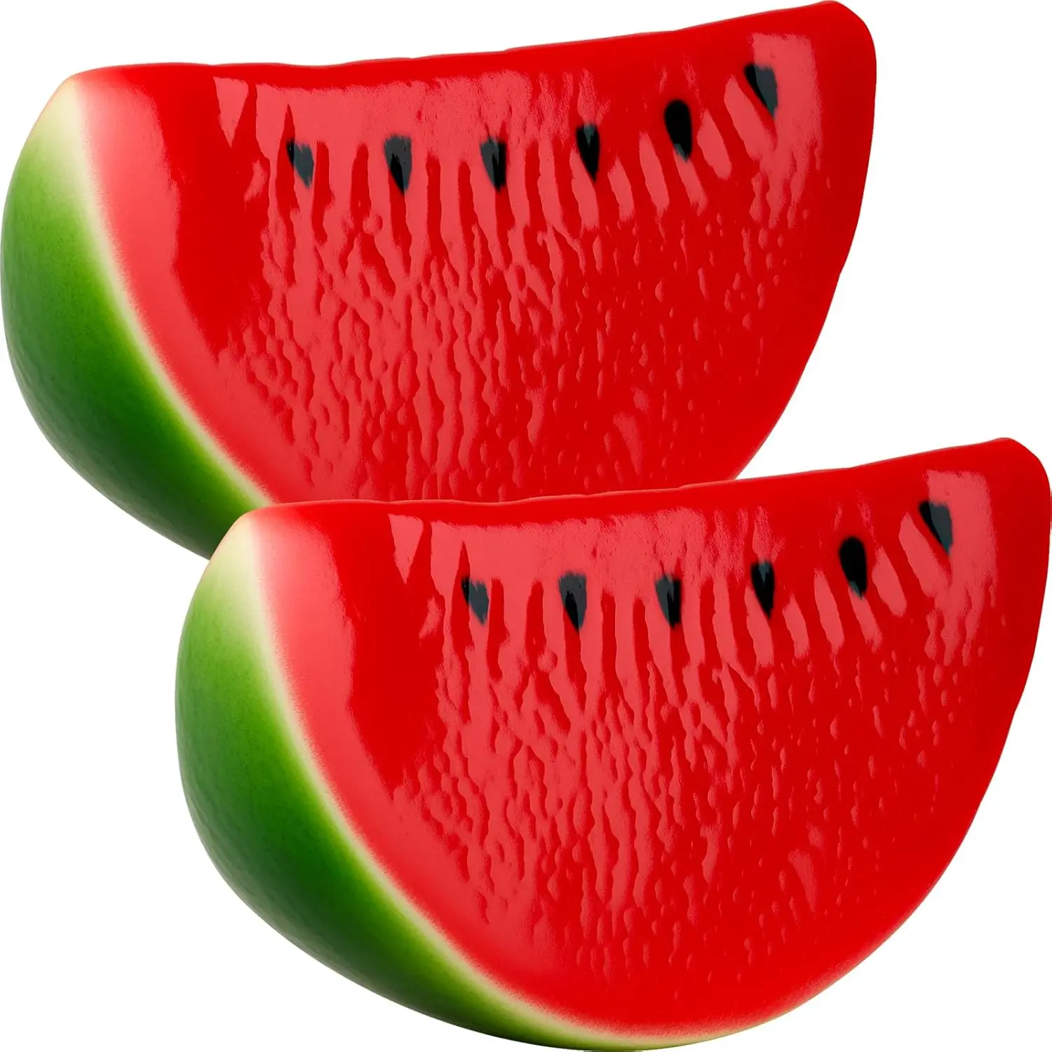 5.8 in  Watermelon Slice Decor Artificial Fruit Slices - 2 count | Lifelike, Lightweight, Smooth, Faux Fruit Watermelon, Display for  Kitchen Party