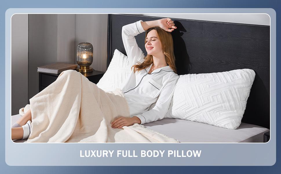 Downluxe Memory Foam Body Pillows for Adults - Full Body Pillow for Side and Back Sleepers, 20 x 54, White,#TikTokShopBlackFriday Downluxe Memory Foam Body Pillows for Adults - Full Body Pillow for Side and Back Sleepers, 20 x 54, White,#TikTokShopBlackFriday
