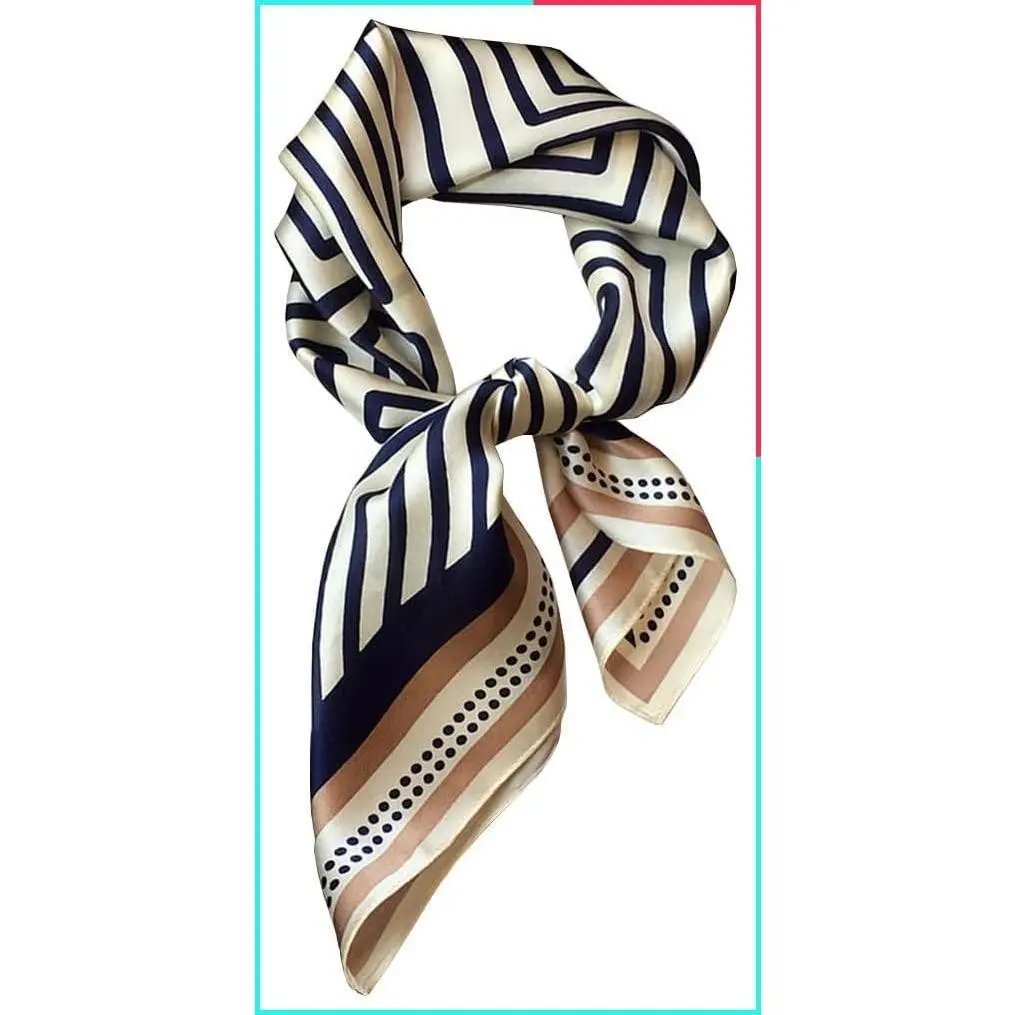 100% Pure Mulberry Silk Square Hair Scarf - 27''x27'' Natural Silk Neckerchief Headscarf for Women Men