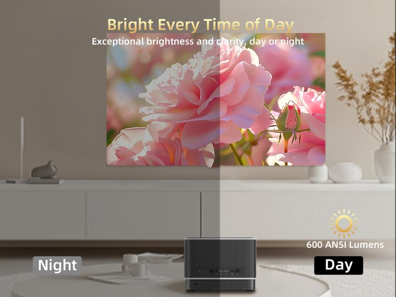 KTC Smart Projector Netflix Licensed / Dolby Audio, 4K Supported TRUE 600ANSI Native 1080P with WiFi / Bluetooth & Dual Strong Speakers,Seamless Autofocus & Keystone Home Theater Proyector 2025