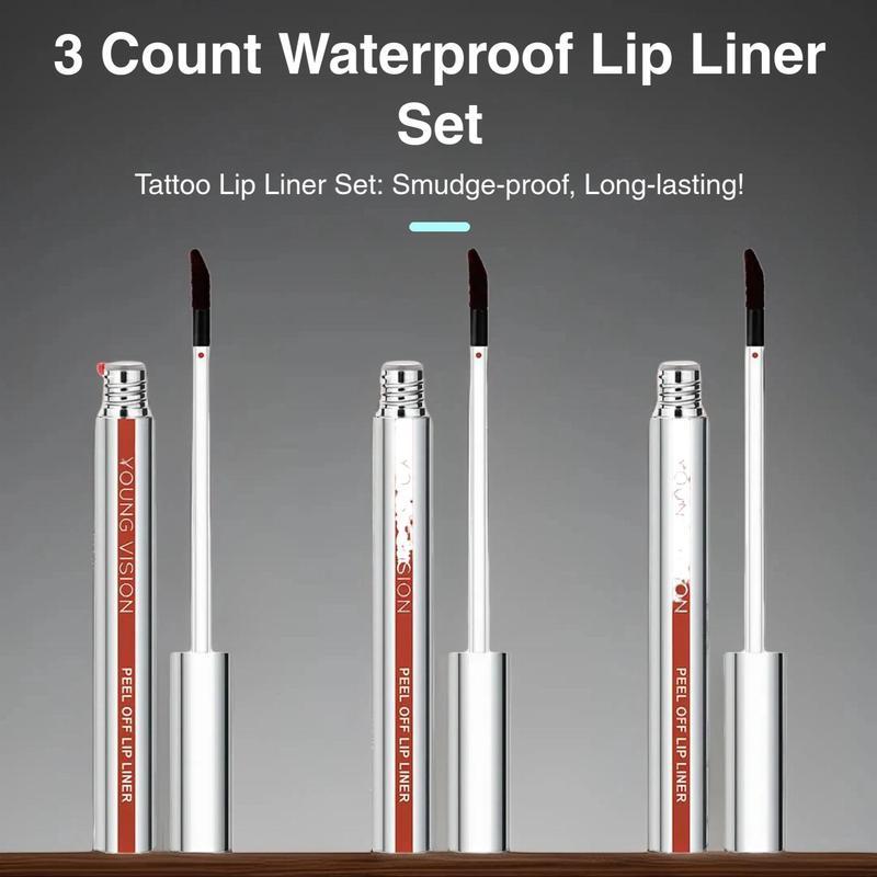 Long Lasting Tattoo Lip Gloss Peel Off, 3 Counts/set Waterproof Non-sticky Glossy Lipstick, Nourishes All Skin Types, Great for Gift, Makeup, Lip Stain, Cosmetic 3Counts/Set non-stick cup transfer diy eyelash extension