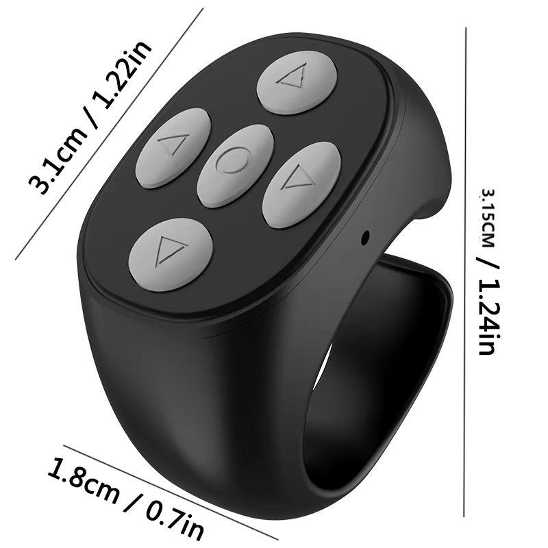 New Wireless Bluetooth-compatible Remote Control, Video Scroll Ring Controller, Rechargeable Camera Video Remote (), Battery Operated