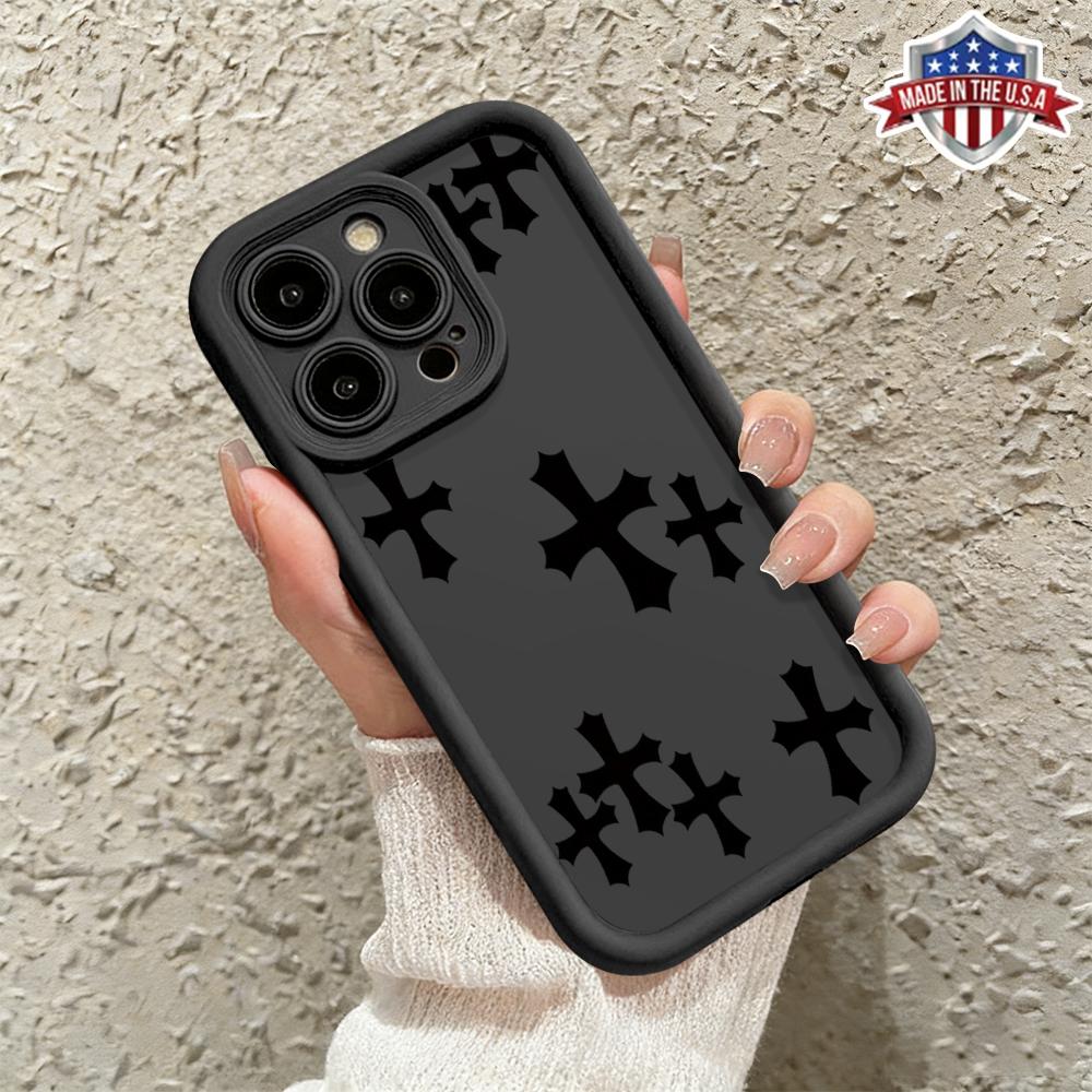Title: Chrome Hearts Cross iPhone Case for iPhone 11 12 13 14 15 16 17 – Luxury Gothic Aesthetic Phone Cover with Signature Cross Motif