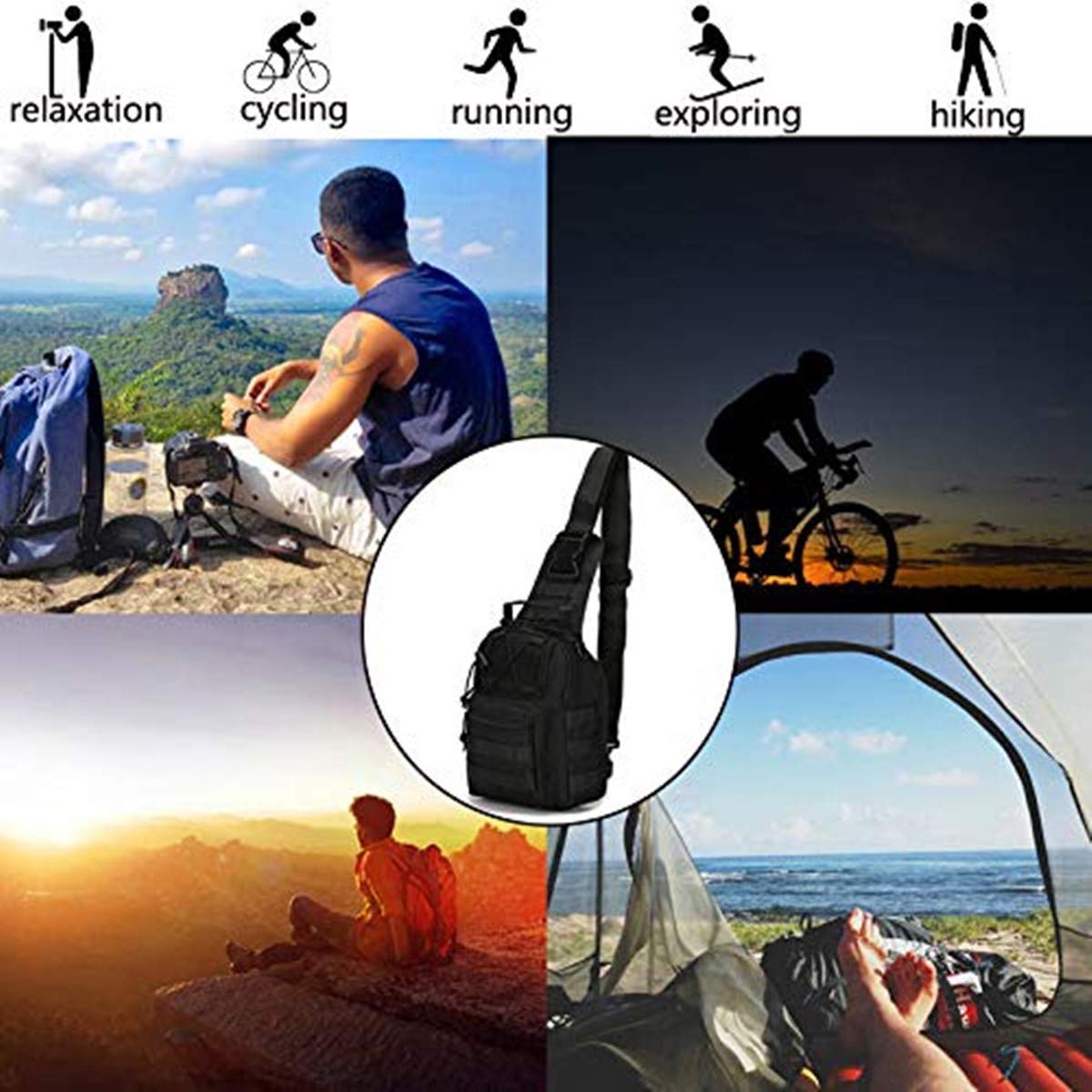 Outdoor Tactical Bag Backpack, Military Sport Bag Pack Sling Shoulder Backpack Tactical Bag for Every Day Carry Outdoor Tactical Bag Backpack, Military Sport Bag Pack Sling Shoulder Backpack Tactical Bag for Every Day Carry