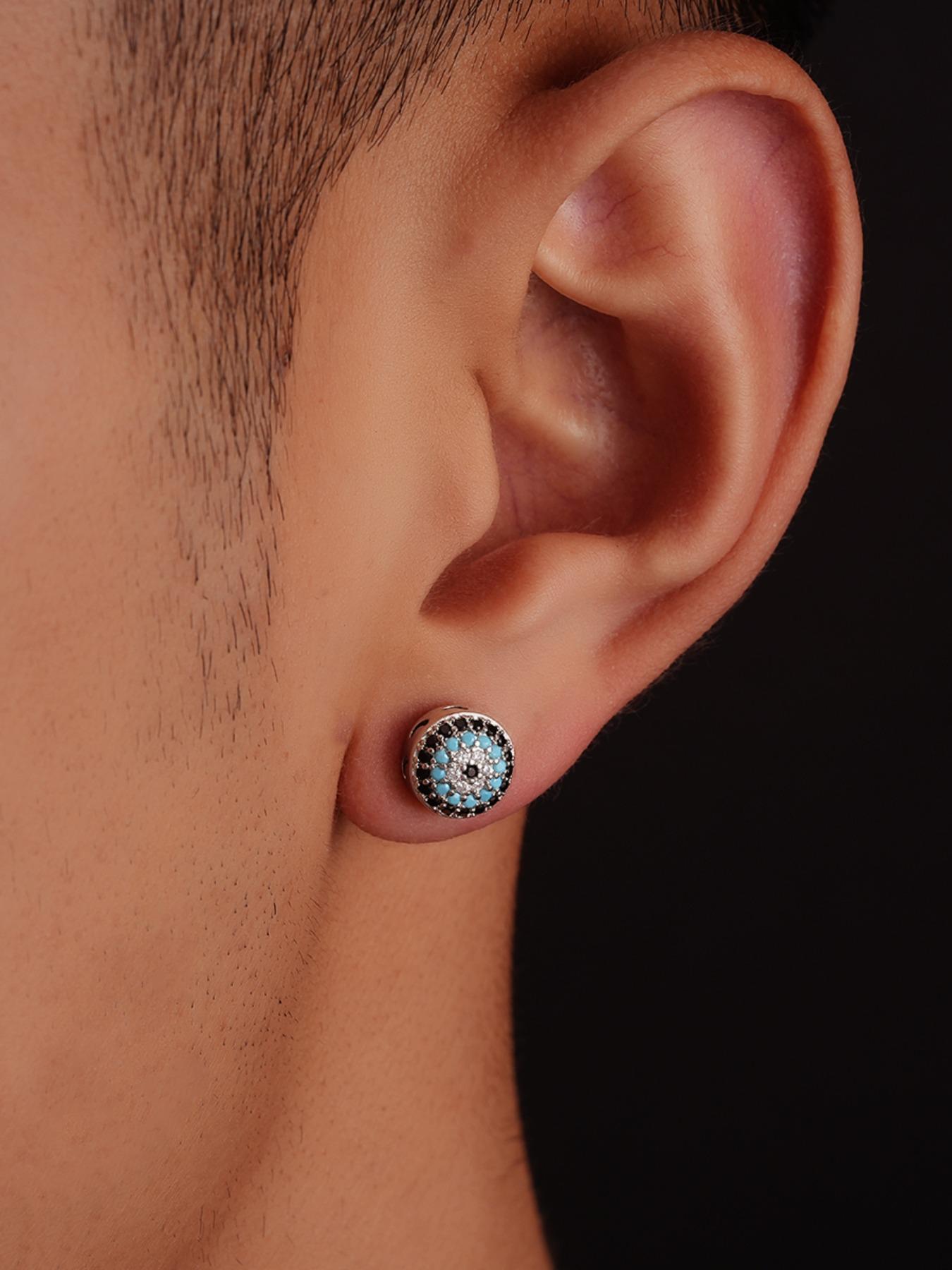 Men's Hip Hop Earrings, Three-Color Design, Unique Fashion Accessory, Versatile Daily Wear Jewelry, High-Quality Ear Studs, Trendy Jewellery Accessories