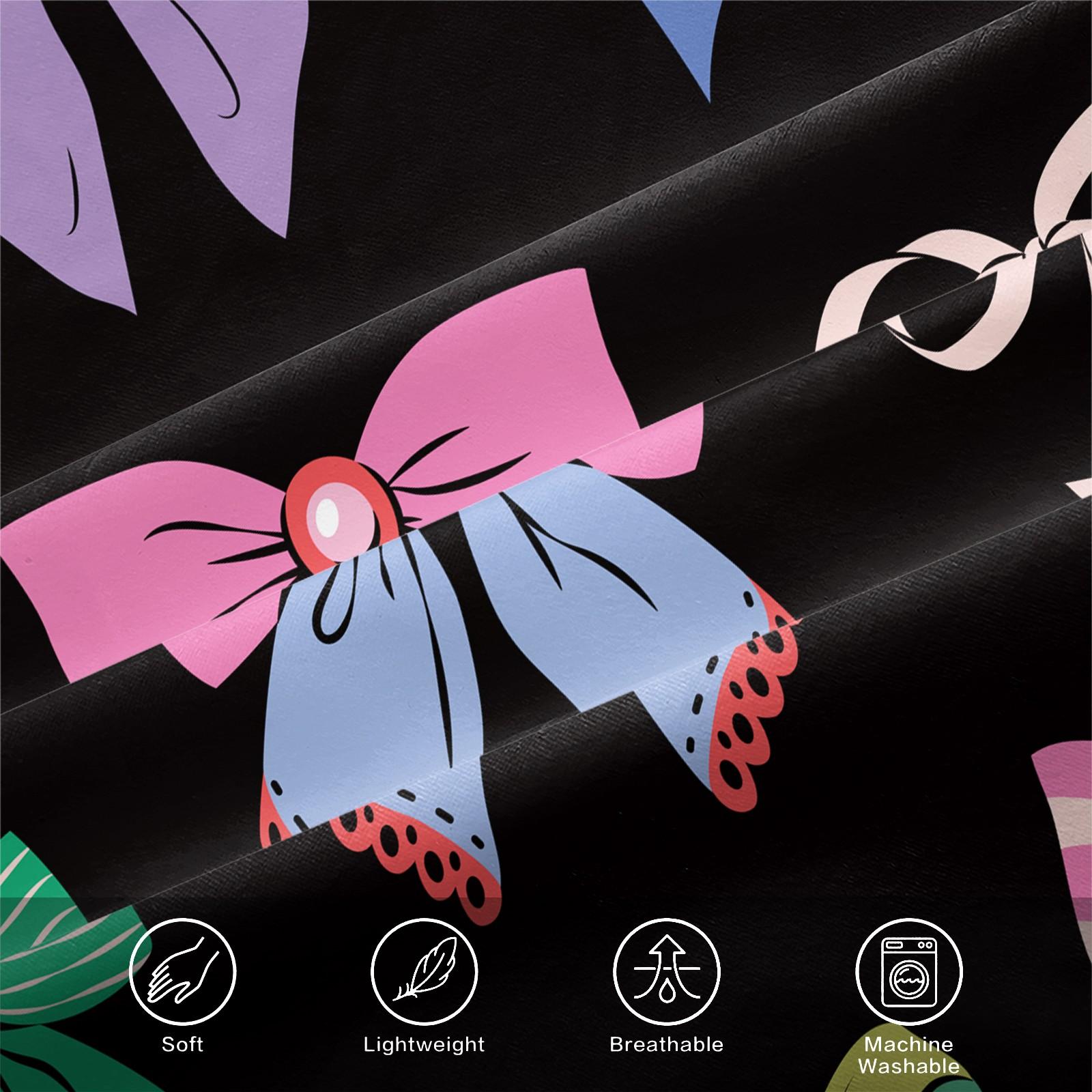 3Pcs Lovely Coquette Bow Printed Fitted Sheet Set, Sweet Y2K Style Bed Sheet Set, Soft Wrinkle-Resistant Microfiber, Vibrant Digital Print, Deep Pocket Design, Ideal for Girls Bedroom, Dorm & Guest Room All-Season Decor - No Filling