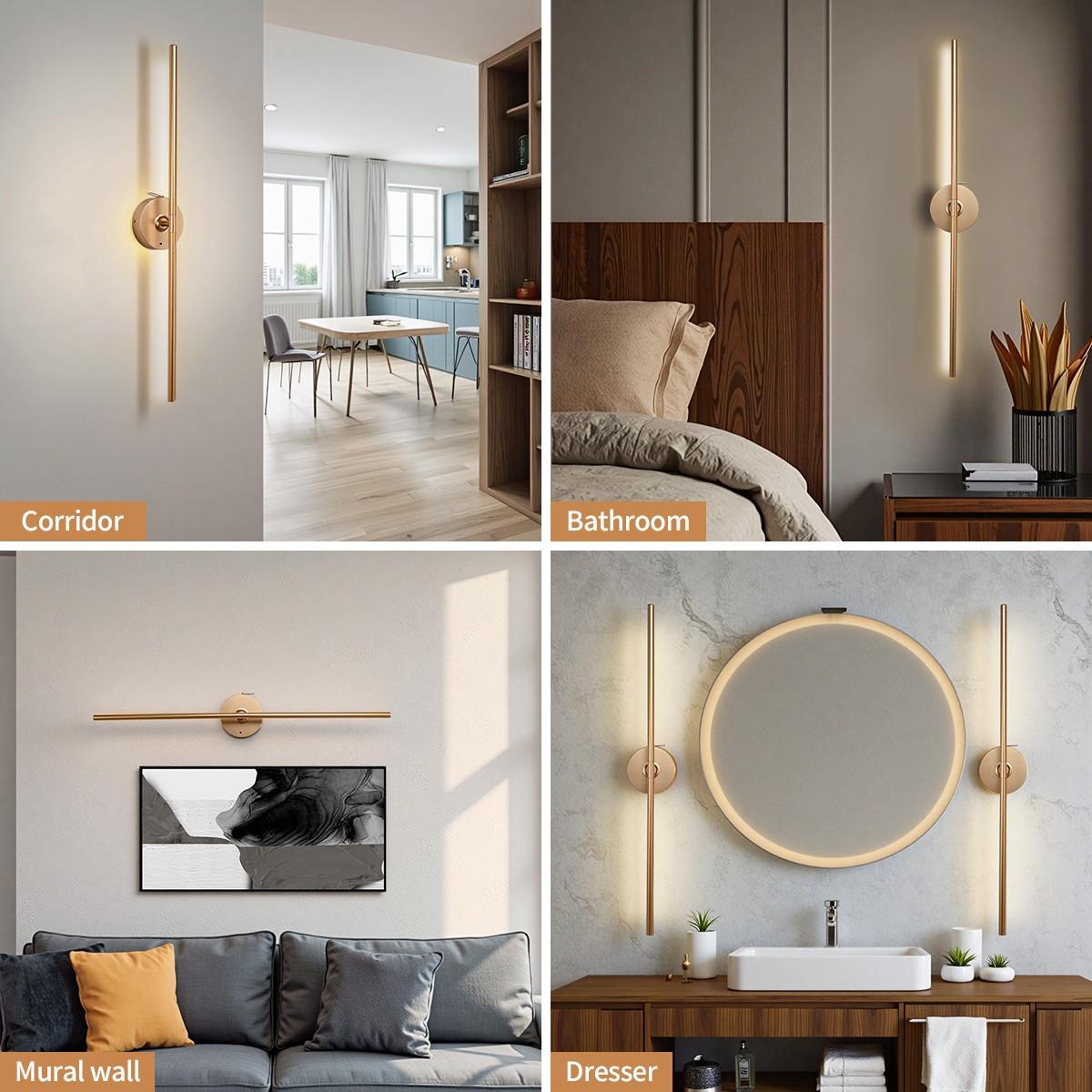 Non drilling installation and detachable, Perfect for renters/Renters Friendly,360 ° rotating creative wireless charging wall lights: no need to remove the entire lamp body/detachable charging battery compartment power supply wall lights/mirror lights