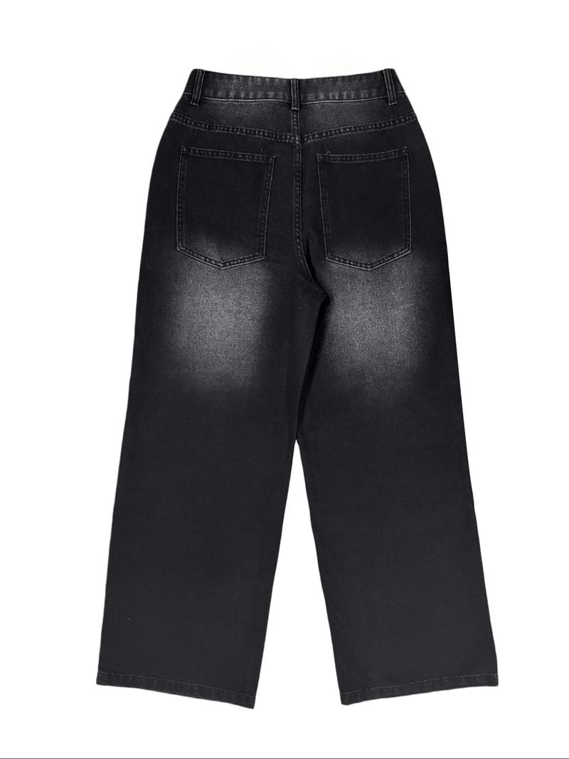 GILIPUR Women's Wide Leg Jeans Hip-Hop Loose Jeans, Y2k Streetwear Jeans, Women's Fashion Essential Pants, Casual Comfy Denim Pants For Daily Wear, All Seasons,Tchic