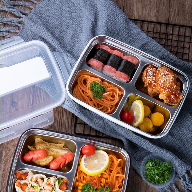 1pc 304 Stainless Steel Lunch Box, Portable Sealed Bento Box for Students & Adults, Large Capacity, Odor-Proof Compartments, Airtight Bento Boxes