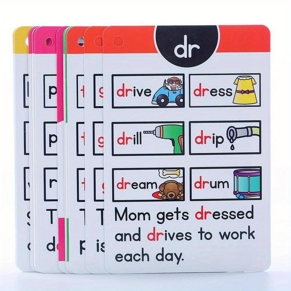 Phonetic Symbol Flashcards - CVC Vocabulary Learning Cards, featuring colorful illustrations, educational cognitive games suitable for teenagers, memory aids, phonetic symbols, English teaching materials, flashcards, and school supplies.