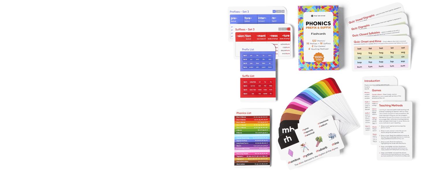 Award-Winning Phonics & Vocabulary Flash Cards (1000+ Words w/Prefixes, Suffixes & CVC) incl.Games & Visual Aids for Ages 4-8, Pre-K to 3rd Grade Award-Winning Phonics & Vocabulary Flash Cards (1000+ Words w/Prefixes, Suffixes & CVC) incl.Games & Visual Aids for Ages 4-8, Pre-K to 3rd Grade