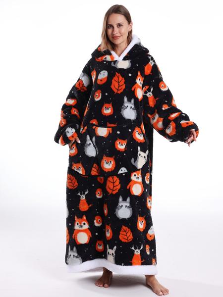 Women's Skull Print Bathrobe, Thick Casual Loungewear with Pockets, Halloween Theme, Fall & Winter, Loose-Fit TV Blanket, Flannel Cozy Blanket Women's Skull Print Bathrobe, Thick Casual Loungewear with Pockets, Halloween Theme, Fall & Winter, Loose-Fit TV Blanket, Flannel Cozy Blanket