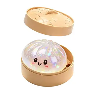 Hot Glitter Dumpling Squishy with Box Dumplings Sensory Squeeze Toy for Stress Relief Fans Gift