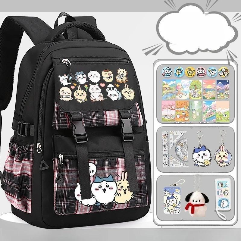 Anime Cartoon Kawaii Chiikawa Primary School Students Schoolbag Grades 3 To 9 Shoulders Large Capacity Good Looks Easy To Store
