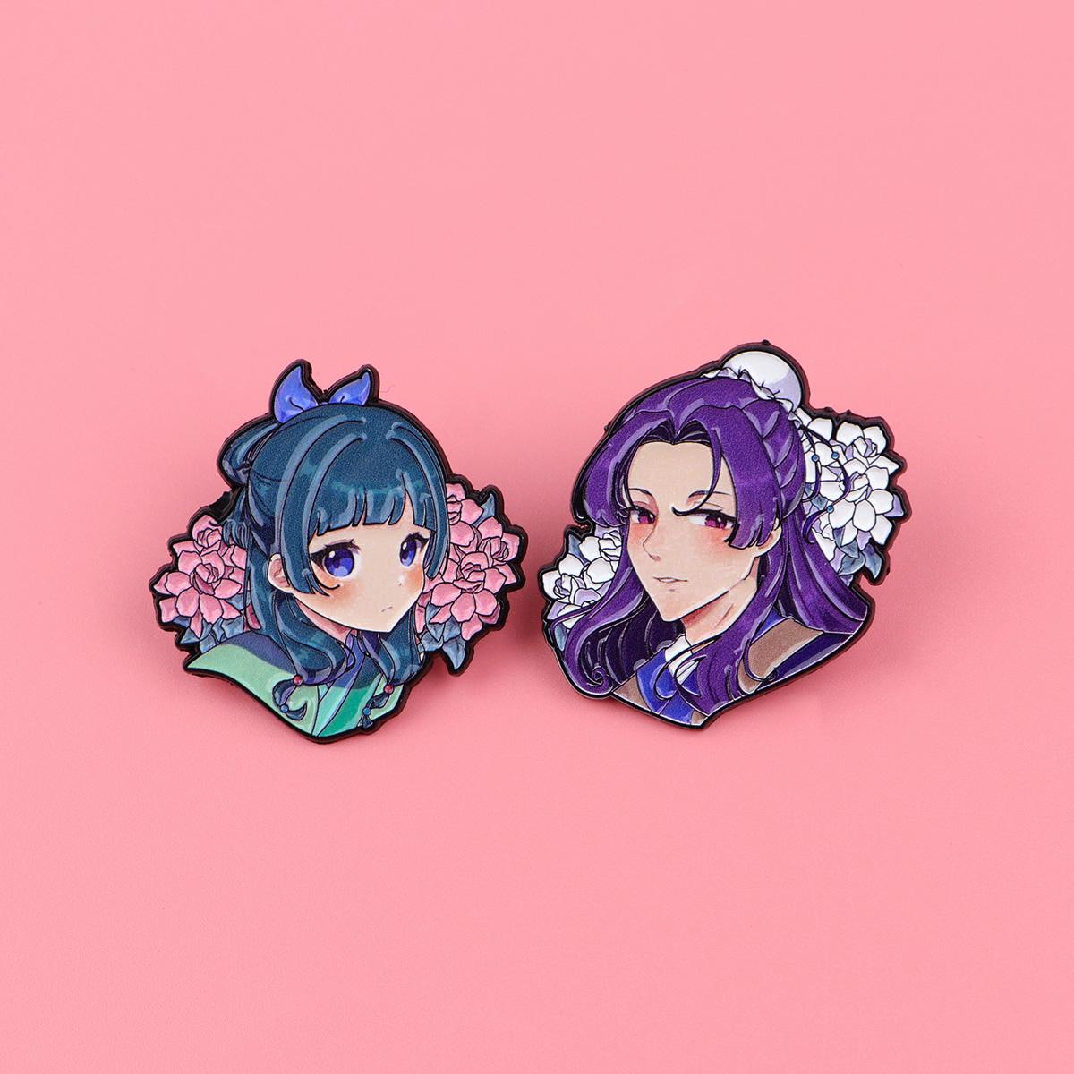 2pcs/Set  Cute Anime Enamel Brooch, Daily Wear Accessories, Elegant Badge Gift for Her, Friend, All Seasons Fashion Jewelry