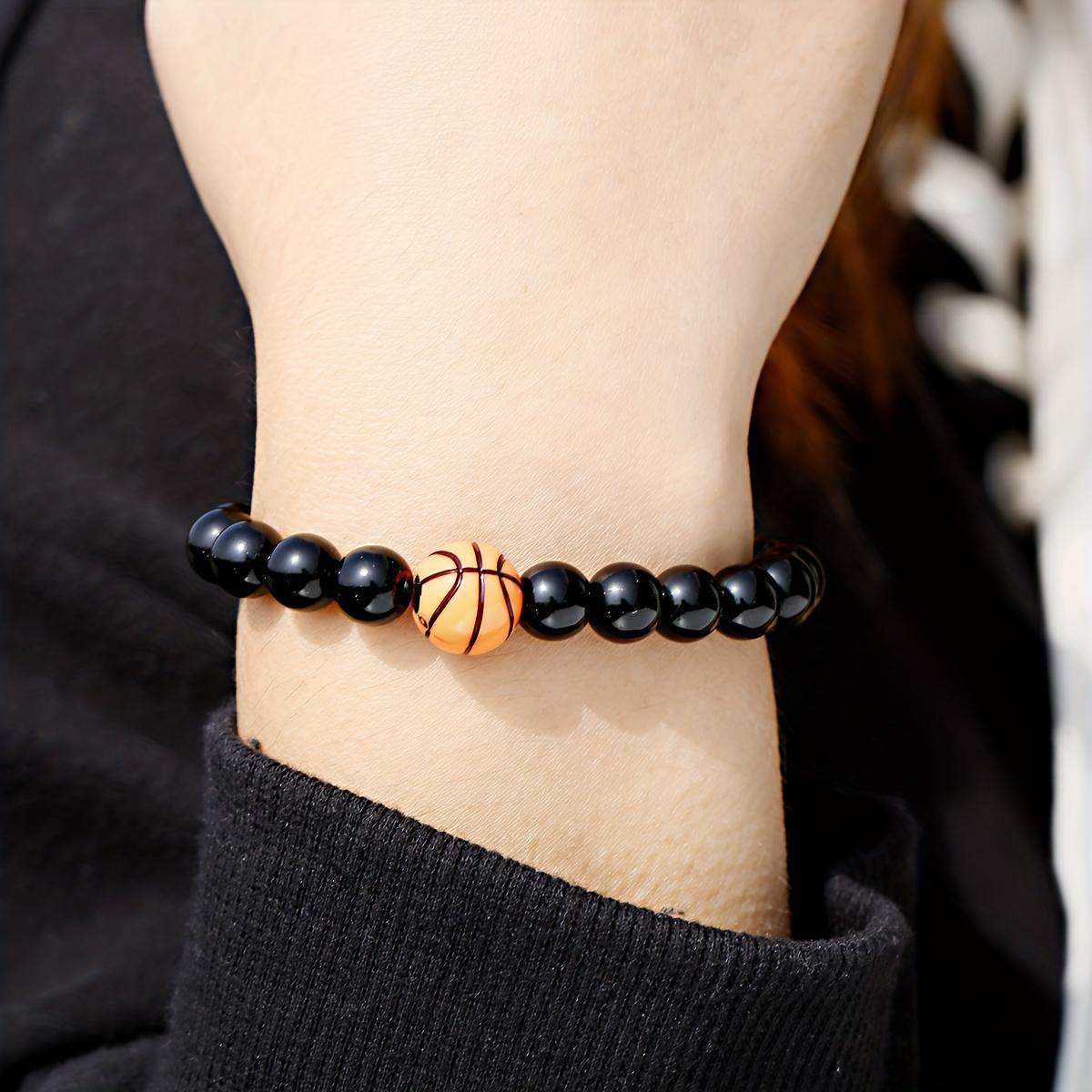 The Basketball Boy Beaded Bracelet Is the Best Gift for Sports Boys, Suitable for Fans.It Is a Jewelry Gift for Sports Teams and an Adjustable Bracelet for Basketball Players and Enthusiasts