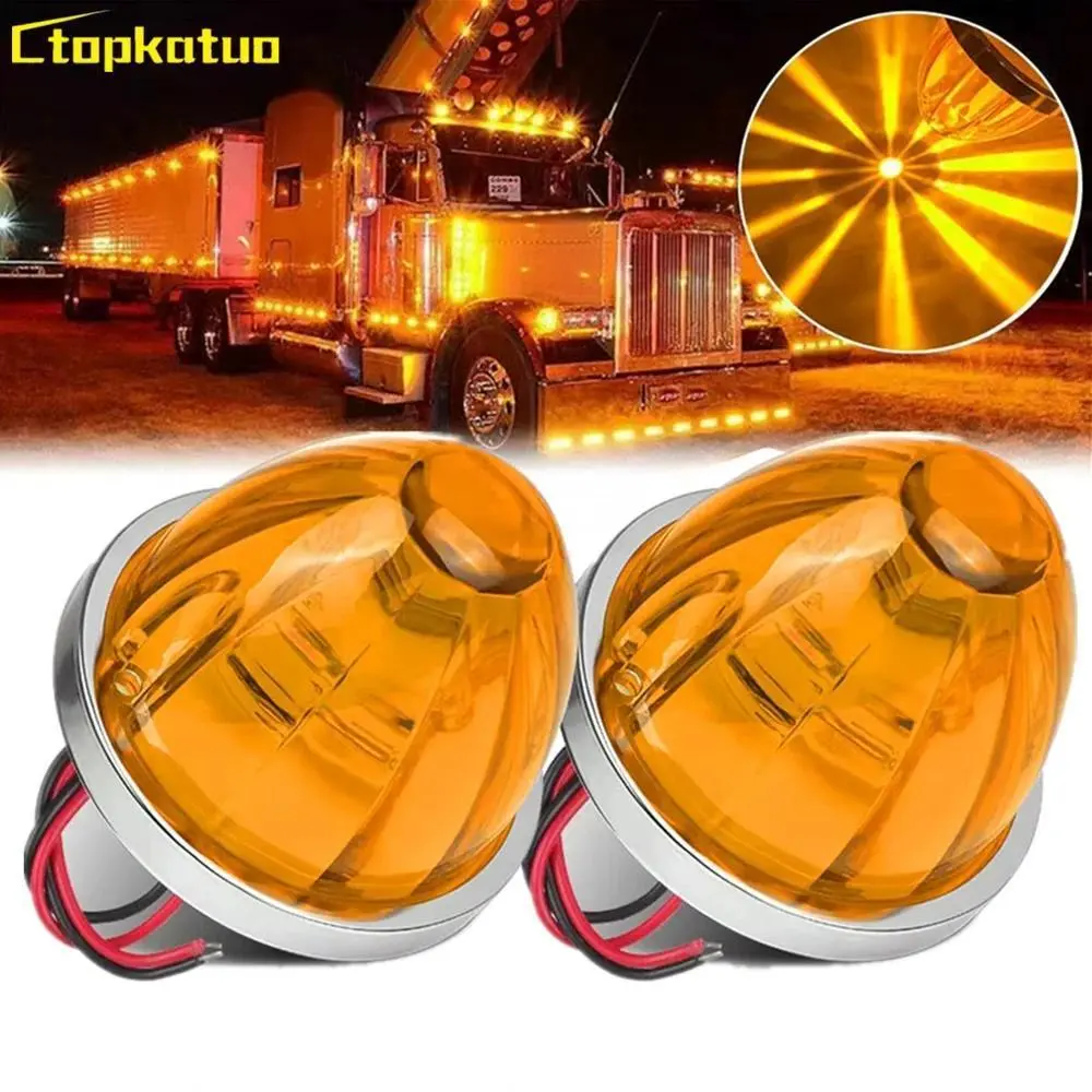 2PCS LED Watermelon Lights Truck Car Side Marker Light pick up Truck Clearance Lamp Turn Signal Indicator Lamp for Lorry Trailer