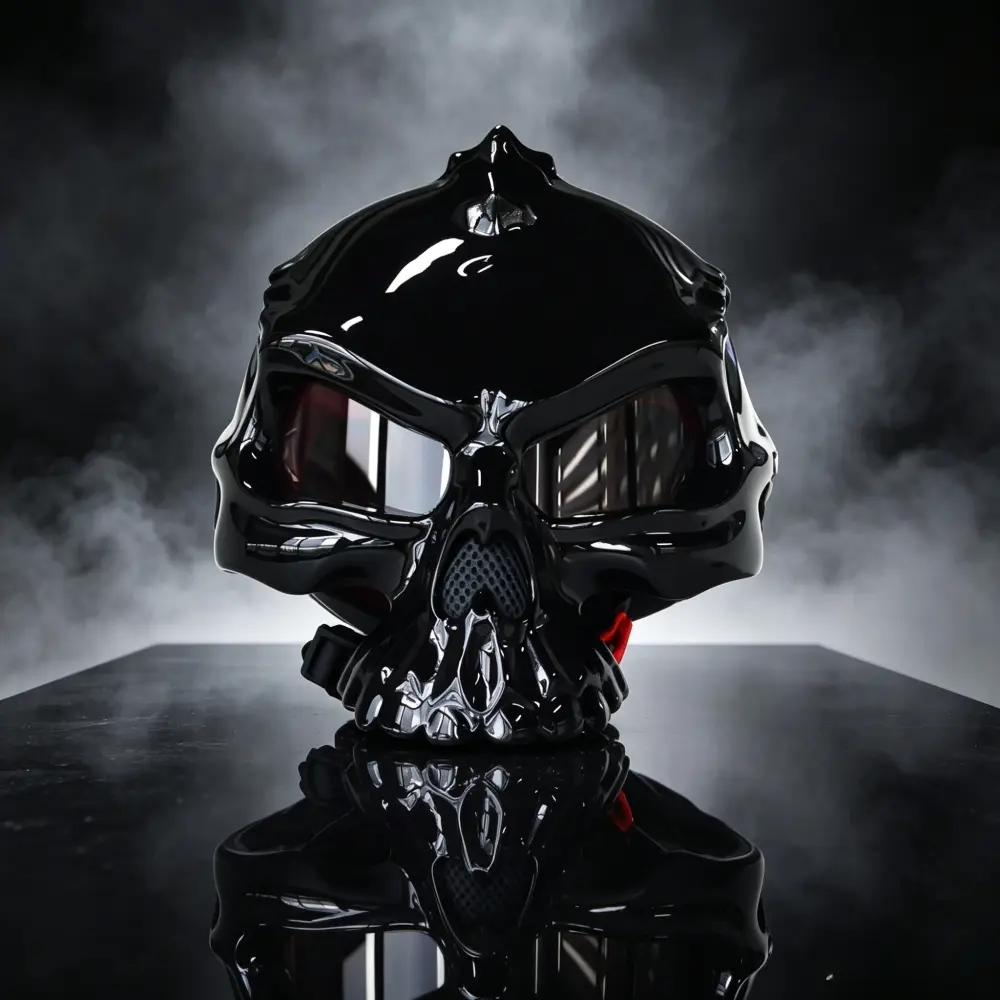 Skull Design Electric Bike Helmet, Dot Certified, Stylish Half Helm, Open Face Motorcycle Helmet, All-Season, Unisex Motorcycle Riding Safety Hat, Half Helmets