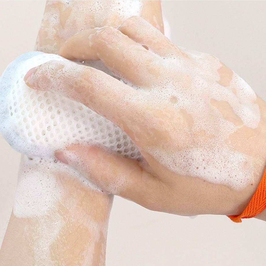 4-Pack Sandwich Soap Bags, Bubble Net Dual-Sided Soap Sponge, Bath Exfoliating Body Scrubbing Accessories, Shower Foam Pouches