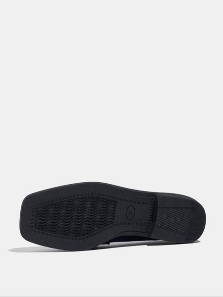 Women's Fashion Fall New Velvet Thick Sole Blue Square Toe Mid Heel Soft Bottom Outdoor Lightweight Breathable Slip-On Loafers