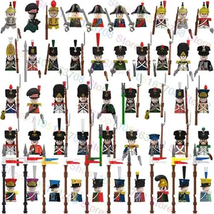 HOT Napoleonic Wars Military Soldiers Figures Medieval Knight British Army French MOC Building Blocks Bricks Toys Children Gifts
