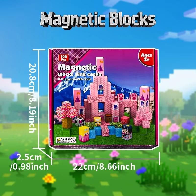 Magnetic Block Puzzle Set, Buildable Magnetic Toy for Kids, Mini Magnetic Building Blocks, Educational Playset