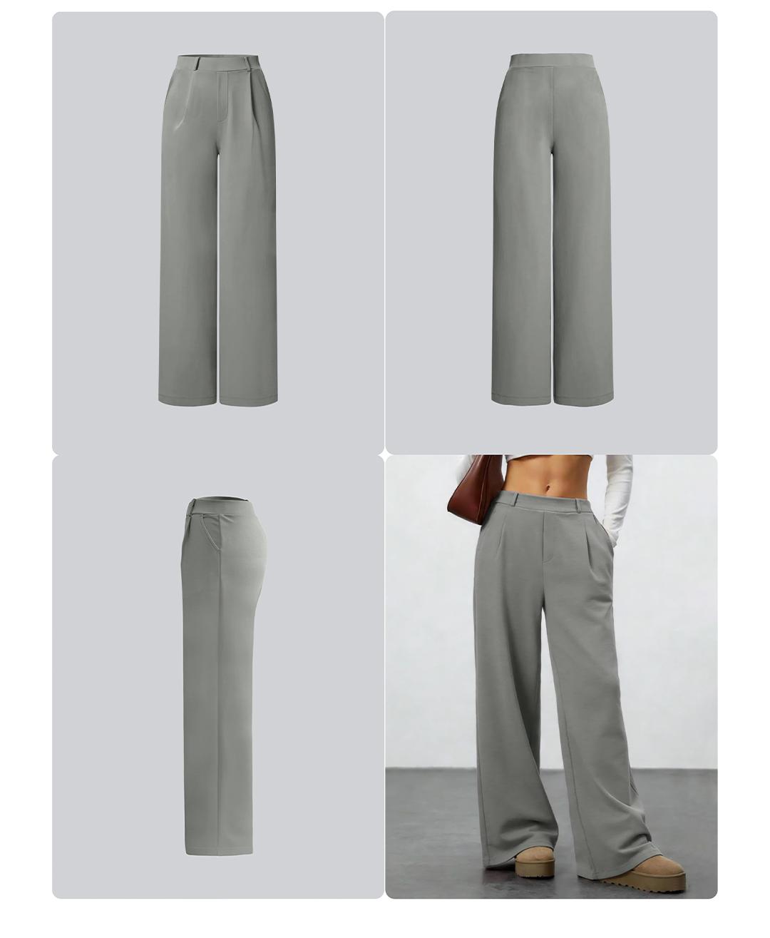 Women's Straight-Leg Loose-Fit Pants, Casual Chic Trousers, Simple Versatile Design, Soft, Skin-Friendly and Stretchy Fabric for All-Season Wear