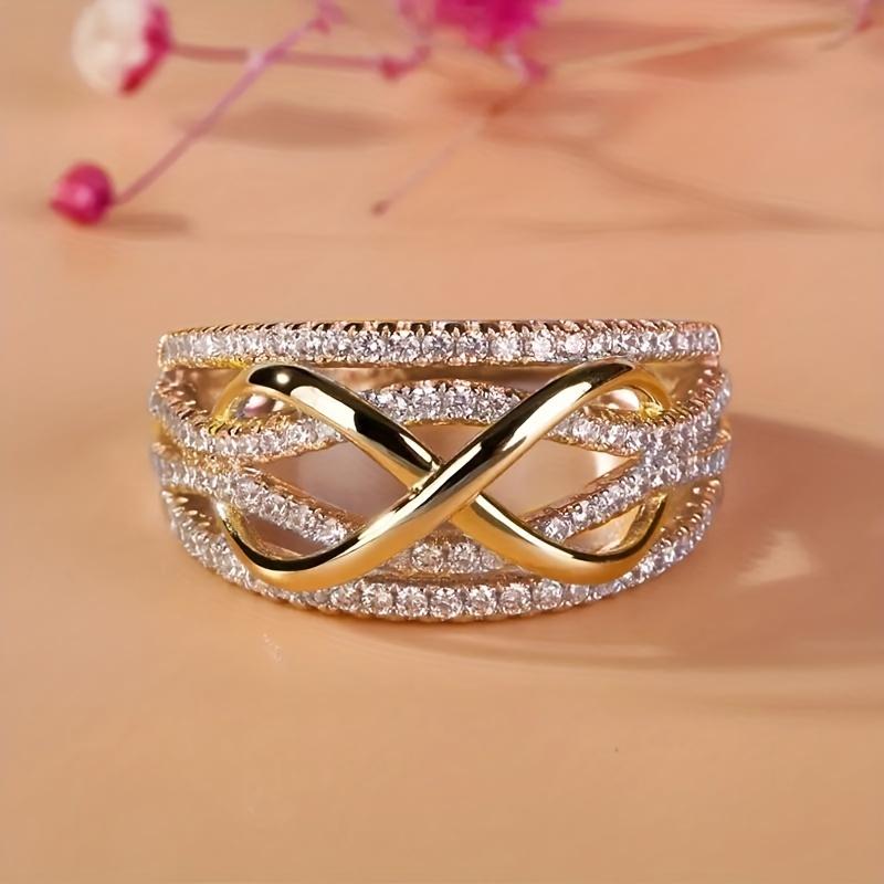 Women's Infinity Symbol Infinity Loop Ring - Cubic Synthetic Zirconia ( CZ) Wedding, April Birthstone Jewelry, Eternal Love Symbol for Engagement, Wedding, Anniversary, Casual Attire - Affordable