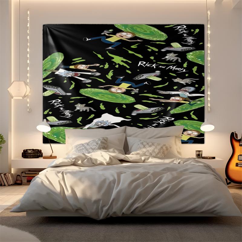 Rick And Morty Patterned Tapestries, Fashionable Room Flags, Unique Wall Art In The Living Room And Bedroom, Very Special Gifts