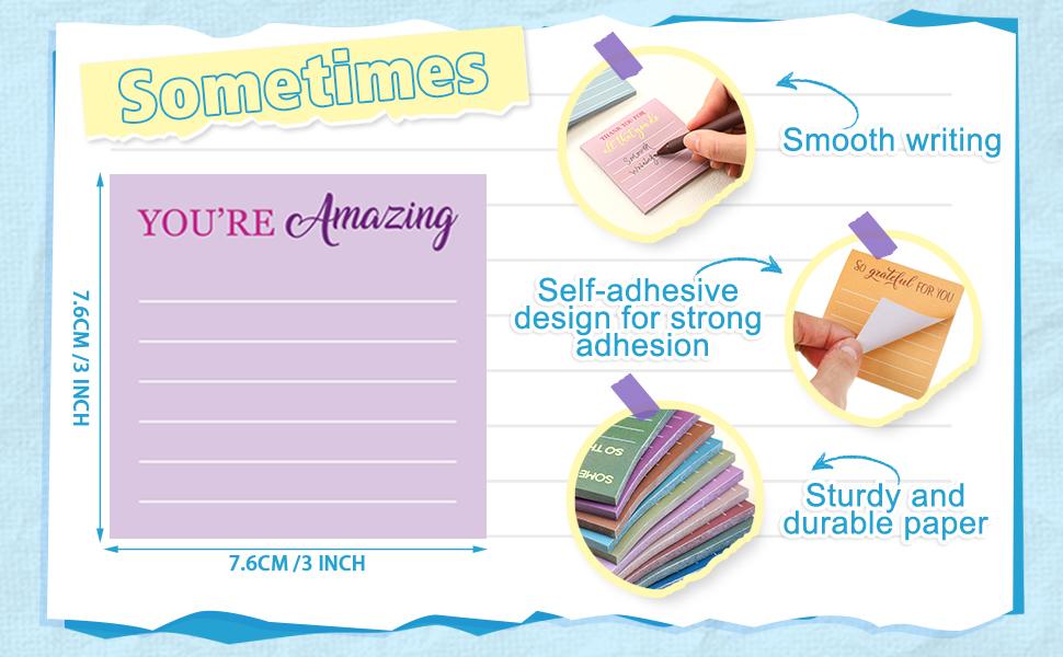 Christmas Gift Teacher's Day Themed Sticky Note Set 24/ 12 Pcs Teacher Appreciation Sticky Notes Teacher Appreciation Note Pads Thank You Teacher Memo Pads for Back To School Office Supplies Students Teachers Graduation Gift