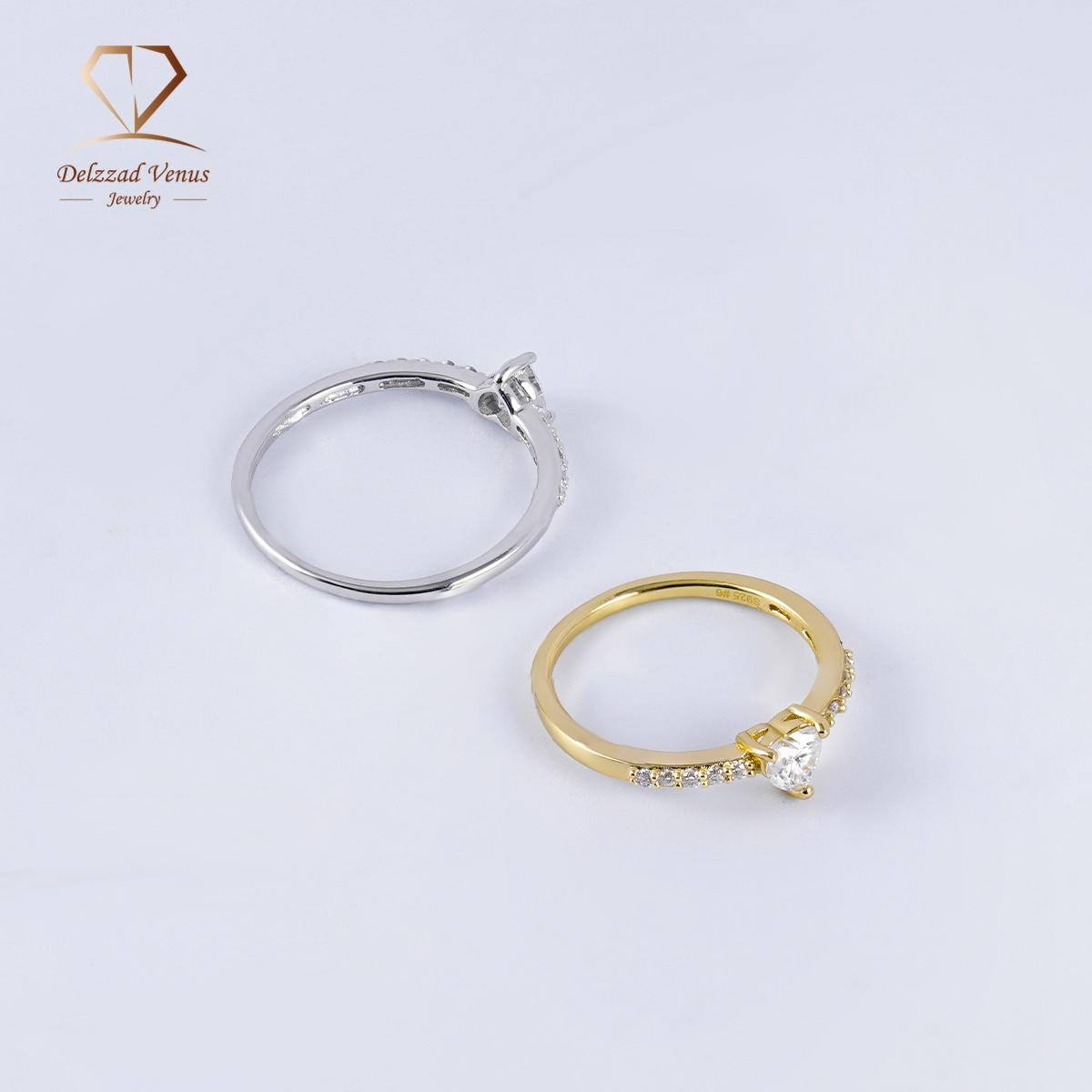 Delzzad Chic Iced Out Heart Ring Band D Color VVS Synthetic Moissanite S925 Women's Ring for Engagement, Wedding Anniversary & Valentine's Day Gifts