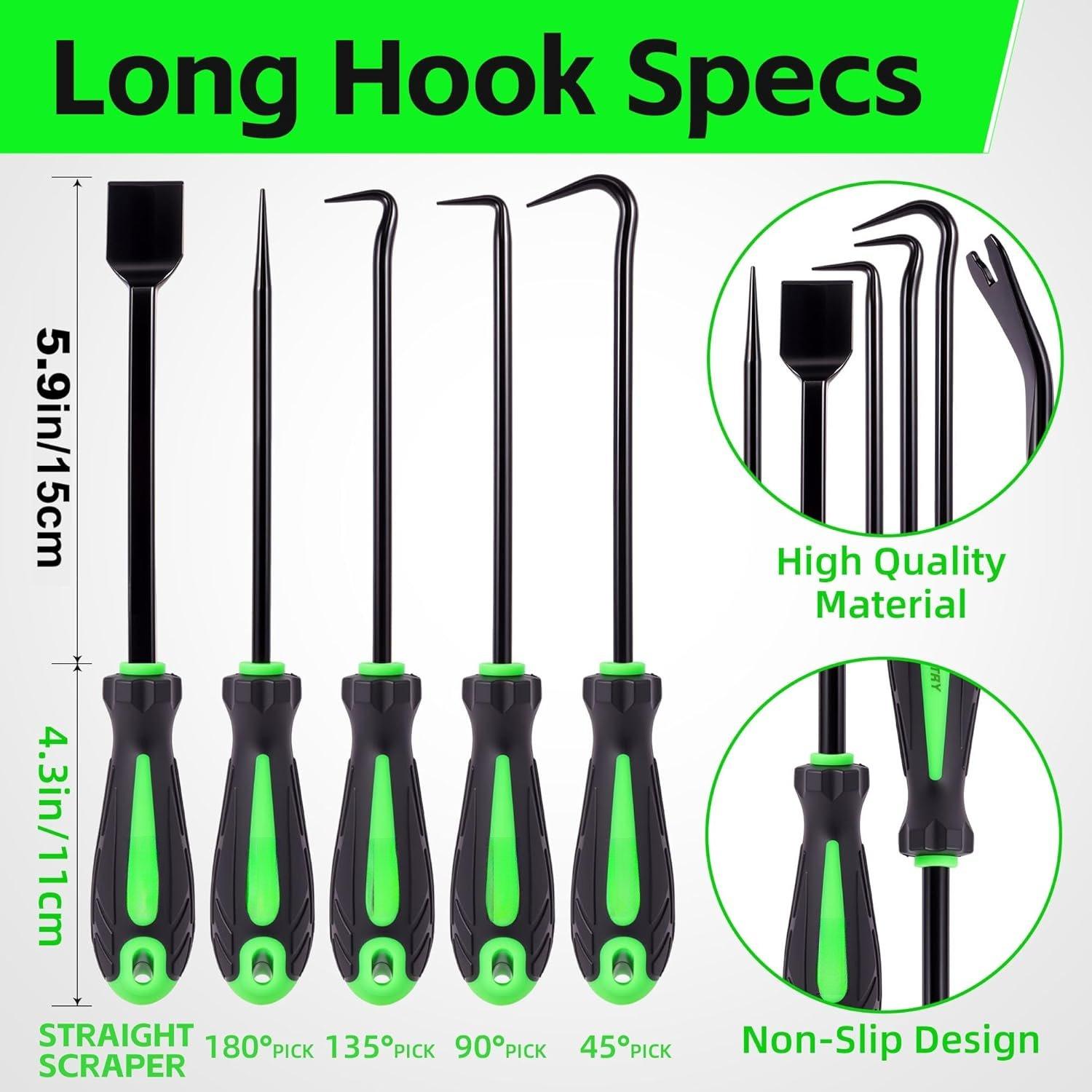 11- Pick Set and Hook Set with Scraper and  Telescoping Tool, Pick Set for Automotive Electronics Maintenance Hoses Gasket