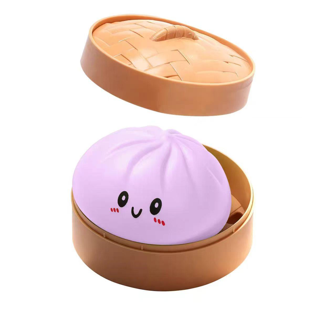 Simulation Steamer Baozi Stress Relief Toy, Colorful Smile Face, Quick Rebound, Large Baozi, Fun Squeeze Toy for Relaxation