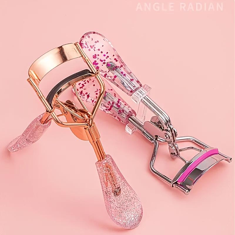 [Sparkling Eyelash Curler] Quick Curl Eyelash Curler With Sparkling Crystals - Beauty Makeup Supplies - Suitable For Powder Room Gifts, Friends And Makeup Beginners + 2 Replacement Strips