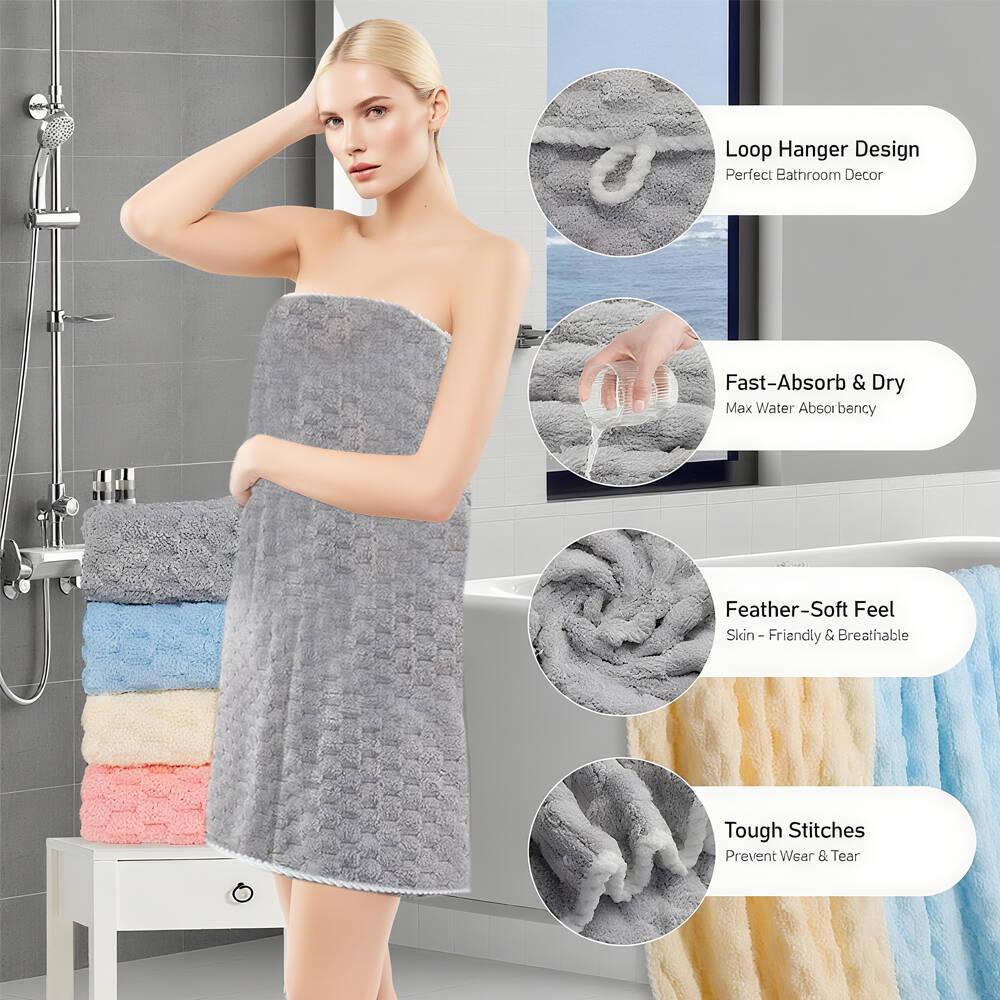 Soft Microfiber Bath Towel Set, 4 Counts/set Colorful Water Absorbent Towel, Suitable for Beaches, Bathrooms, Camping, Spas, Fast Drying, Suitable for Gym, Travel and Daily Comfort, Premium Bath Towels