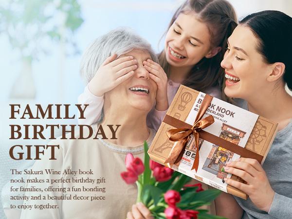 Rolife Book Nook Kit DIY Miniature House Kit for Adults 3D Wooden Puzzle Bookends Bookshelf Diorama Insert Dollhouse Creative Decorative Unique Gifts for Teens and Beginners (Sakura Wine Alley)