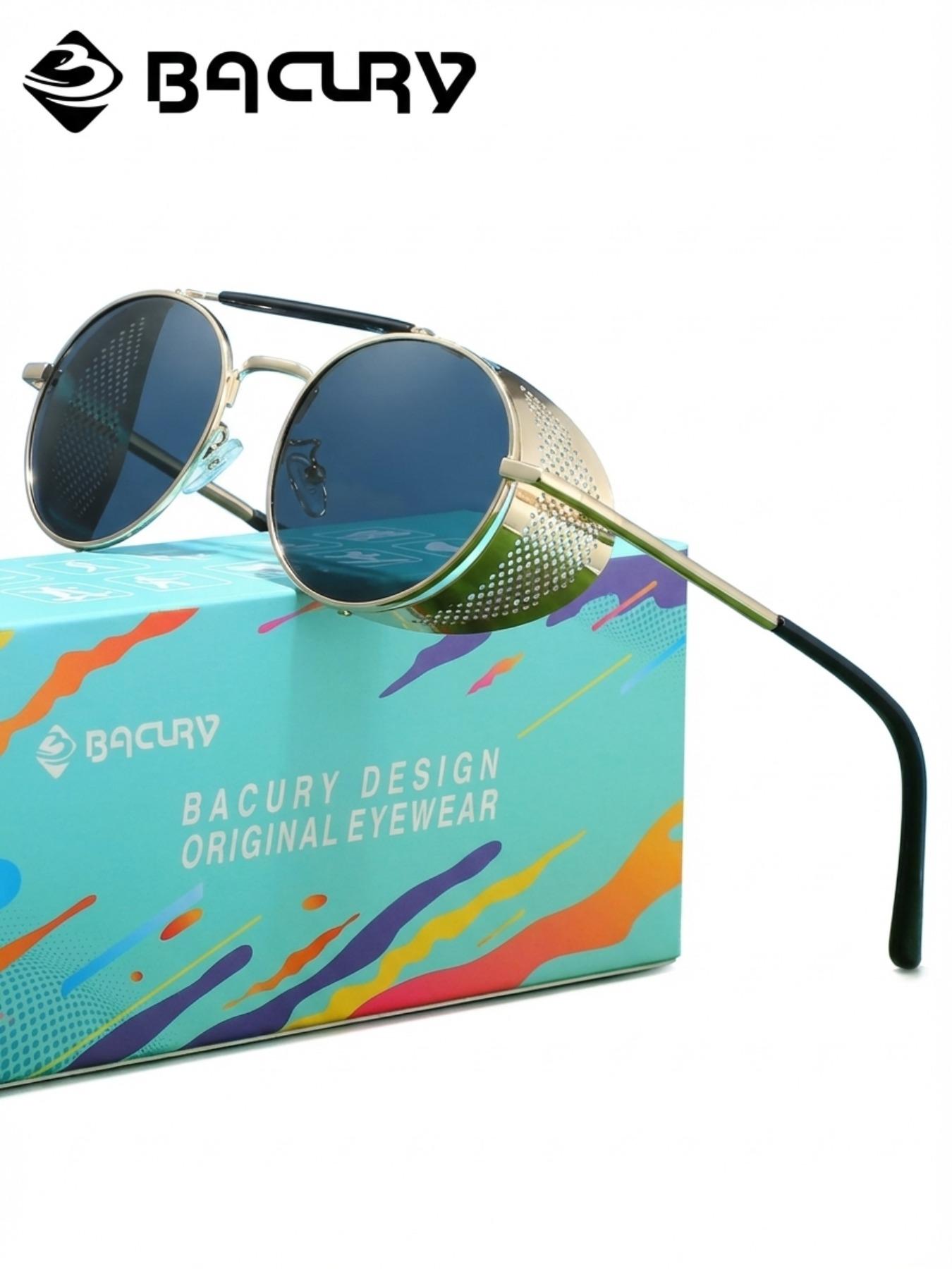 BACURY Retro Oval Polarizer Sunglasses Made Of Stainless Steel For Men And Women, Windproof For Outdoor Travel, Reducing Glare, Versatile, And Uv Resistant