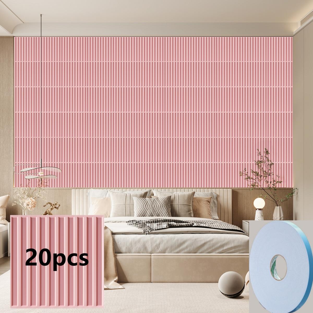 Kuujojo Striped Pattern Wall Panel with Tape, Self Adhesive Waterproof, Easy Installation, PVC Material 3D Wall Decor Panel, Multiple Pack Options, Wall Decorative Panel for Living Room Bedroom Study Room, Home Decoration, Waterproof Decorative Panels