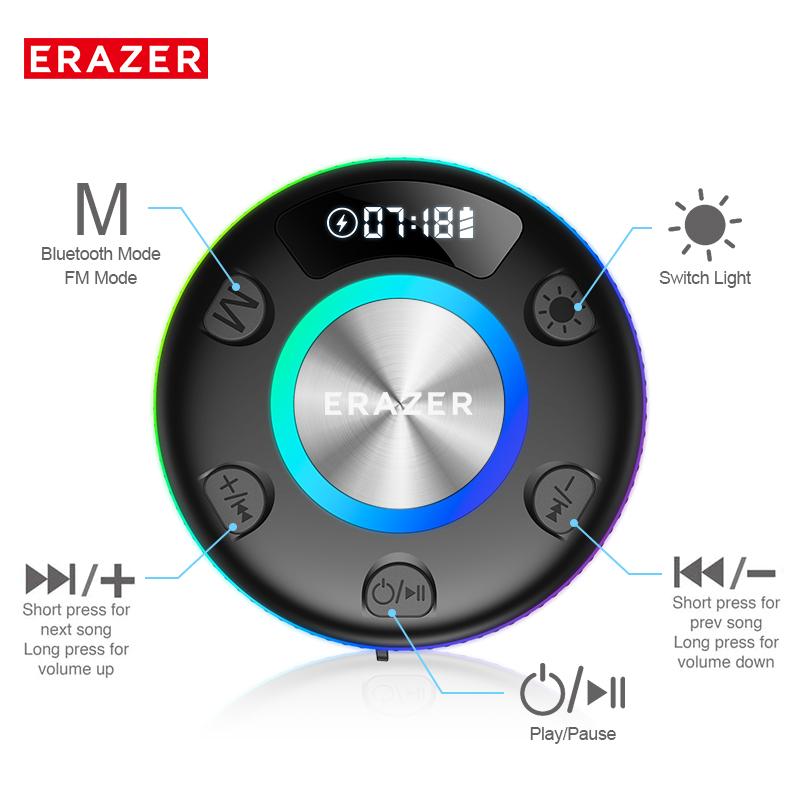 ERAZER XM102 Waterproof Shower Bluetooth Speaker Portable Wireless Speaker with Suction Cup IPX6 Waterproof Speaker Suitable for home/party/outdoor/beach, electronic products, birthday gifts ERAZER XM102 Waterproof Shower Bluetooth Speaker Portable Wireless Speaker with Suction Cup IPX6 Waterproof Speaker Suitable for home/party/outdoor/beach, electronic products, birthday gifts