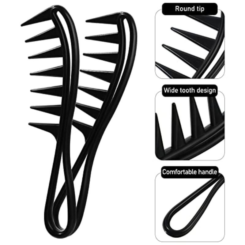 Men's Haircut Set 4-Piece Plastic Wide-Tooth Dual-Sided Tail Comb, Professional Afro Hair Care Vintage Styling Tools