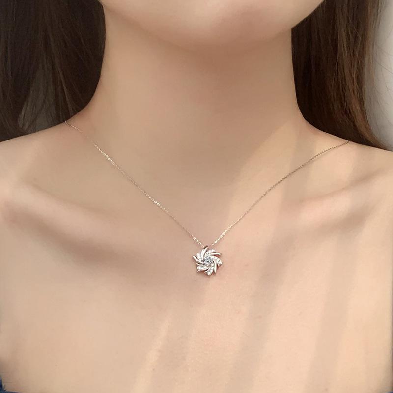 [ASM-NC126] Windmill necklace female S925 sterling silver pendant fashion luxury new design moissanite necklace
