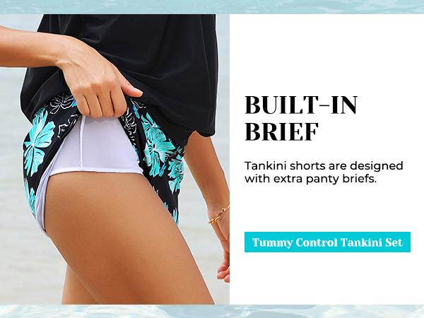 Tempt Me Women Tankini Swimsuits with Shorts - Two Piece Tummy Control Blouson Tankini with Two Pockets Bottom Bathing Suit Tempt Me Women Tankini Swimsuits with Shorts - Two Piece Tummy Control Blouson Tankini with Two Pockets Bottom Bathing Suit