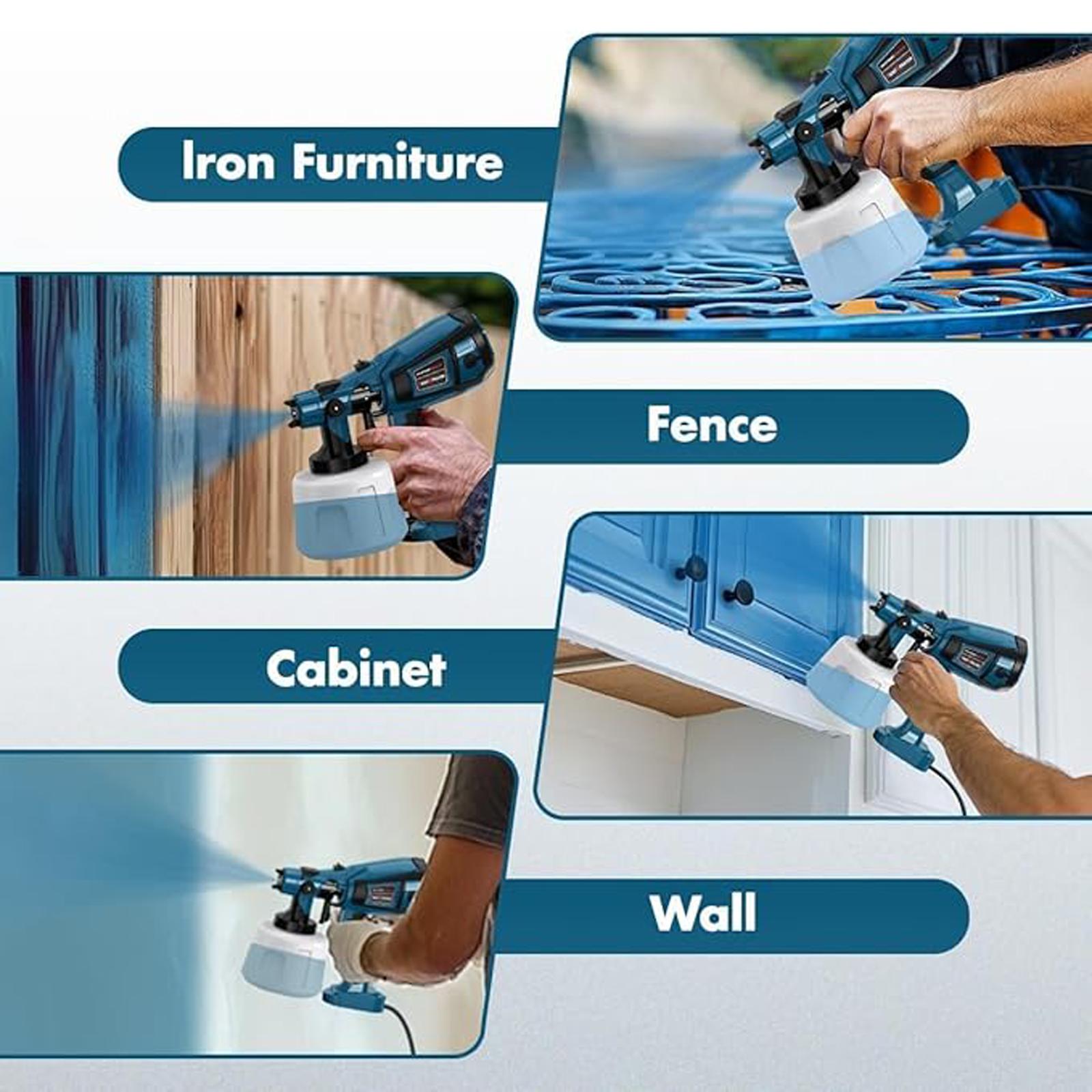 Paint Sprayer 1000W High Power Electric Spray Paint with Adjustable Spray Width Knob,1400ML Container,4 Nozzles 3 Patterns,Easy to Clean for Furniture Cabinets House Painting Paint Sprayer 1000W High Power Electric Spray Paint with Adjustable Spray Width Knob,1400ML Container,4 Nozzles 3 Patterns,Easy to Clean for Furniture Cabinets House Painting